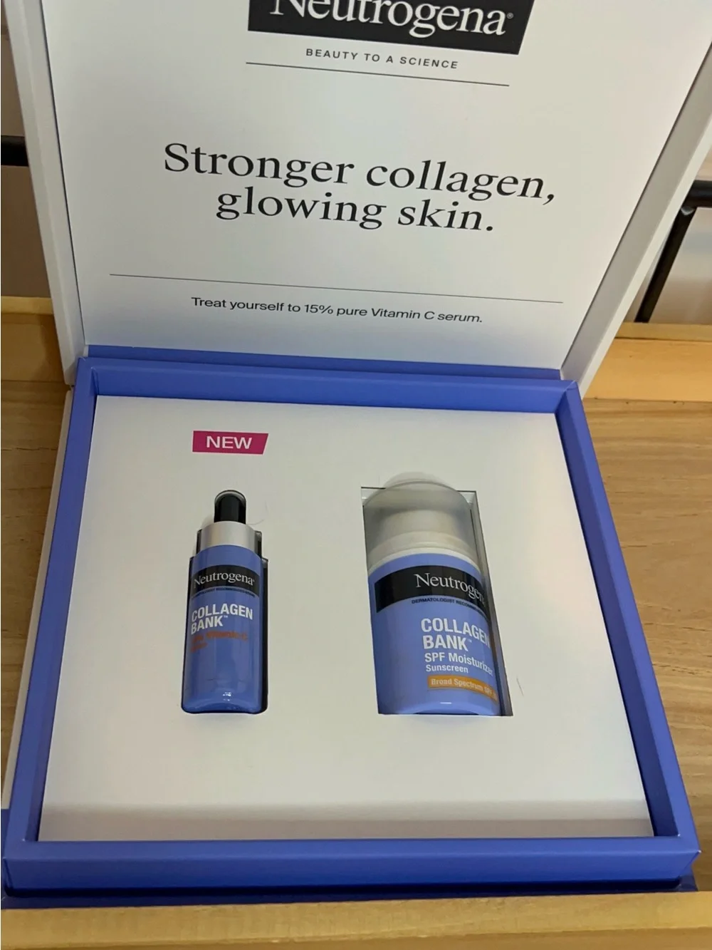 NEW Neutrogena Collagen Bank 2-Piece Set – Vitamin C Serum + SPF 30